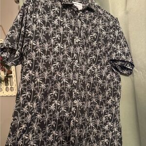 Tropical Palm Print Men's Casual Shirt